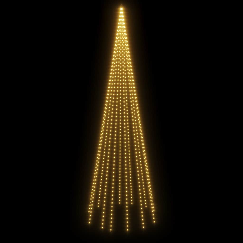 Christmas Tree On Flagpole Warm White 732 Leds 500 Cm