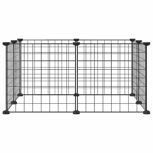 8-Panel Pet Cage Black 35X35 Cm Steel