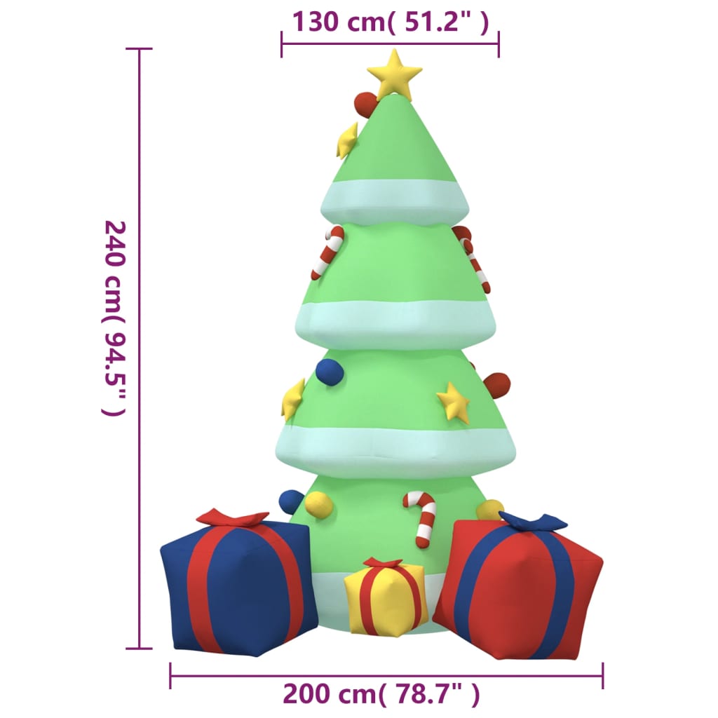 Inflatable Christmas Tree With Leds 240 Cm