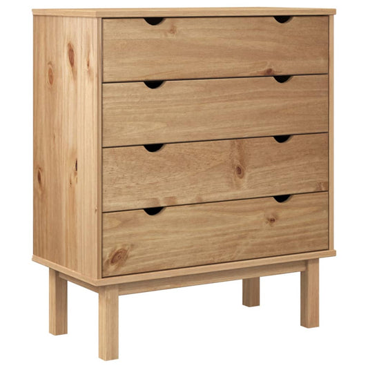 Drawer Cabinet Otta 76.5X39.5X90Cm Solid Wood Pine