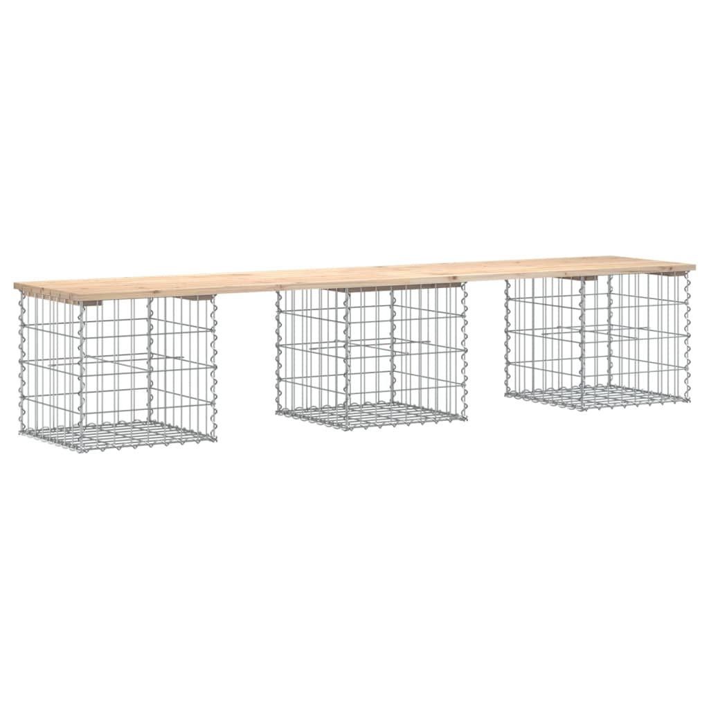 Garden Bench Gabion Design Solid Wood Pine