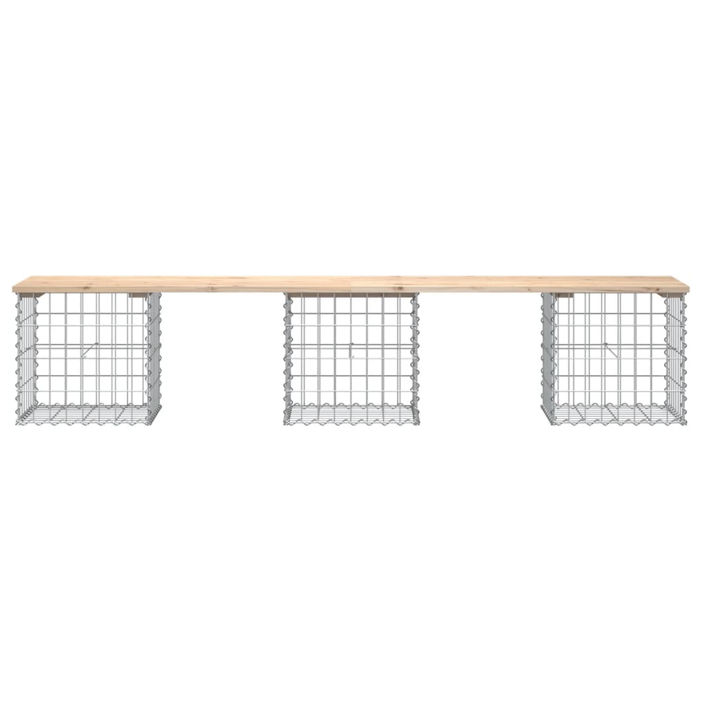 Garden Bench Gabion Design Solid Wood Pine