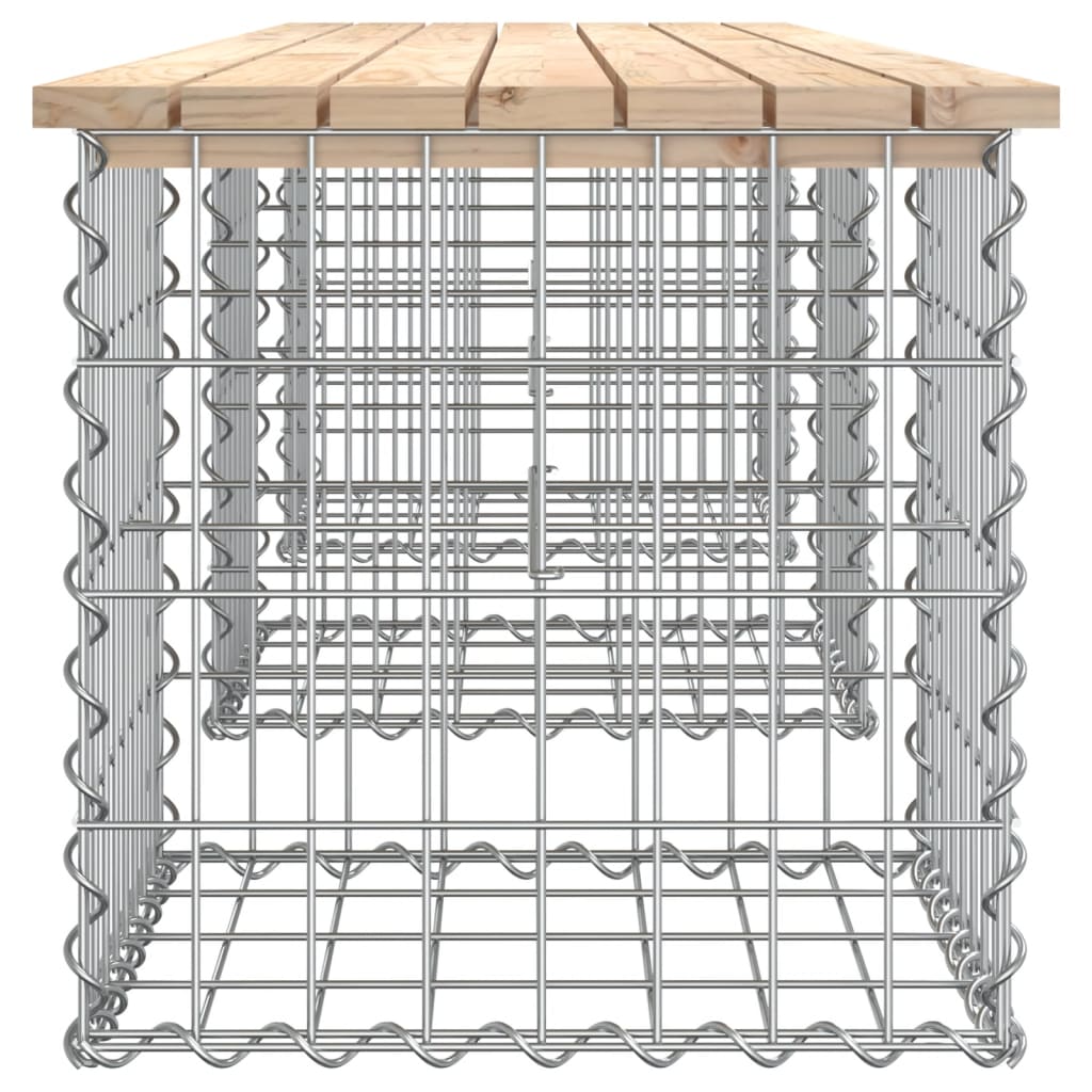 Garden Bench Gabion Design Solid Wood Pine