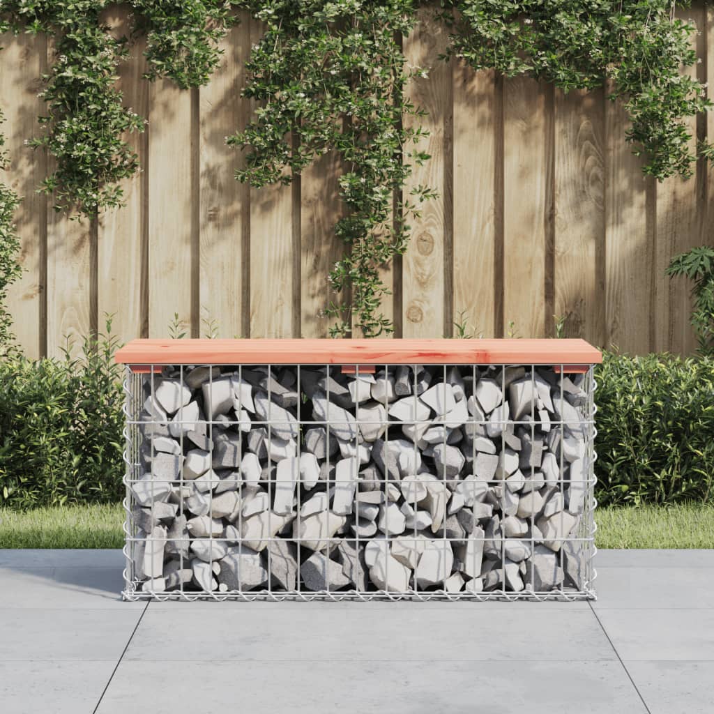 Garden Bench Gabion Design 83X31.5X42 Cm Solid Wood Douglas