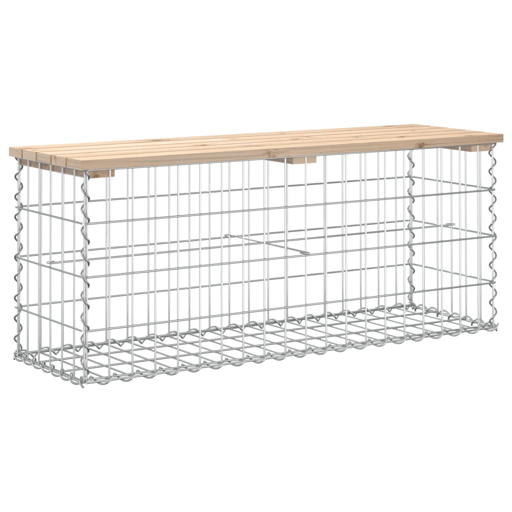 Garden Bench Gabion Design 103X31.5X42 Cm Solid Wood Pine