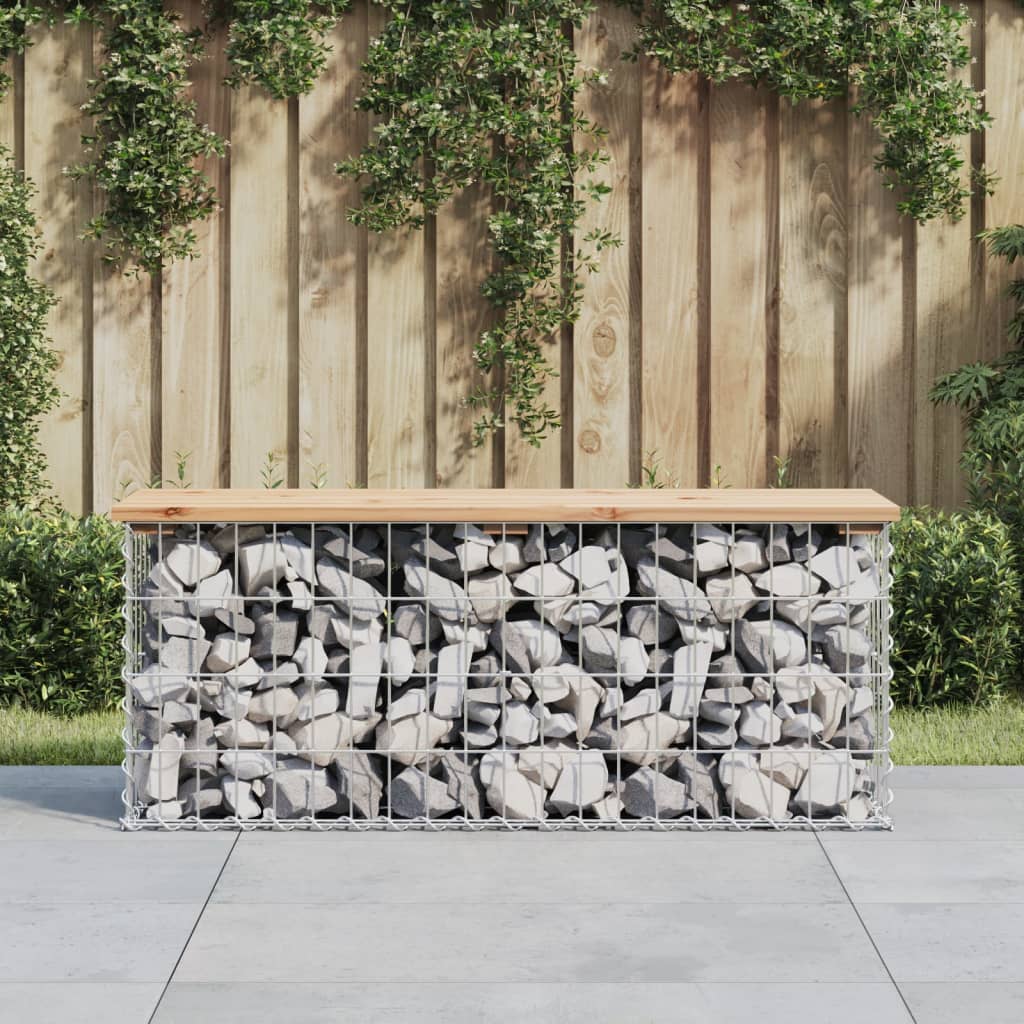 Garden Bench Gabion Design 103X31.5X42 Cm Solid Wood Pine