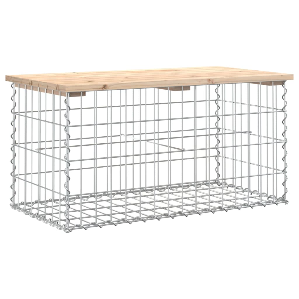 Garden Bench Gabion Design Solid Wood Pine