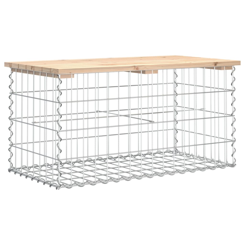 Garden Bench Gabion Design Solid Wood Pine