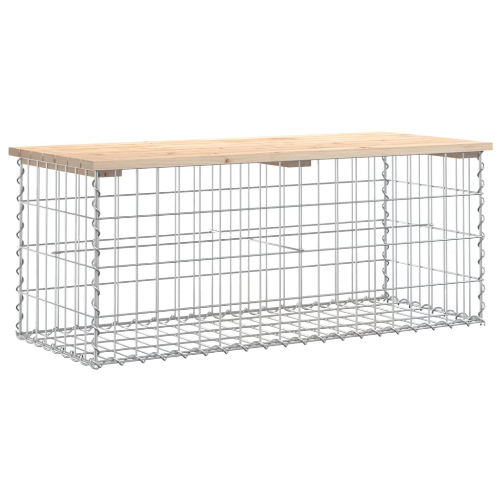 Garden Bench Gabion Design Solid Wood Pine