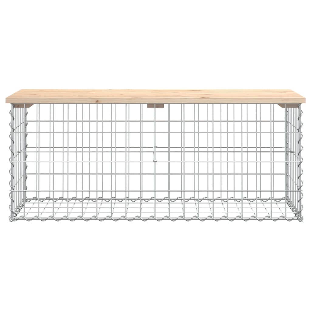 Garden Bench Gabion Design Solid Wood Pine