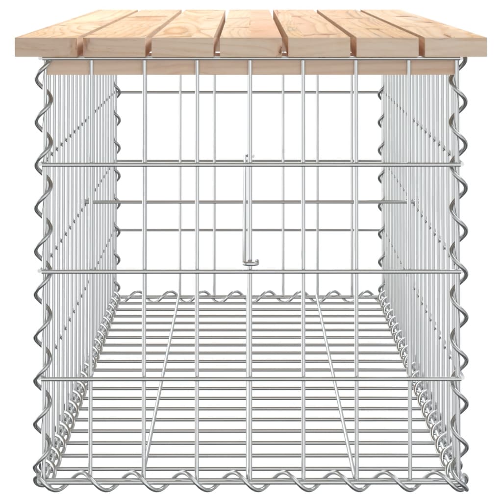 Garden Bench Gabion Design Solid Wood Pine