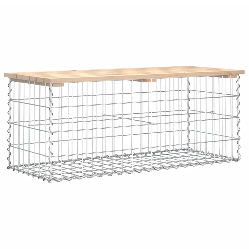 Garden Bench Gabion Design Solid Wood Pine
