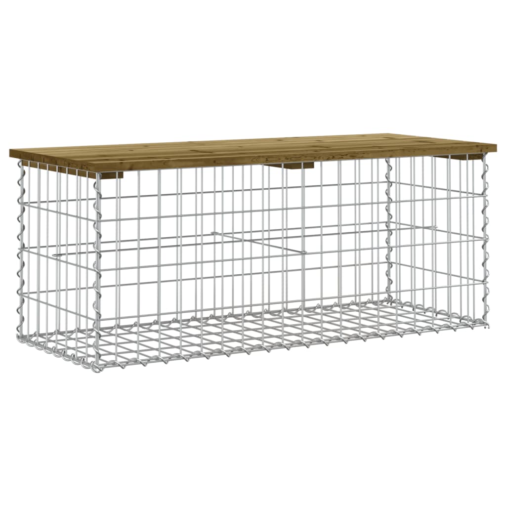 Garden Bench Gabion Design Impregnated Wood Pine