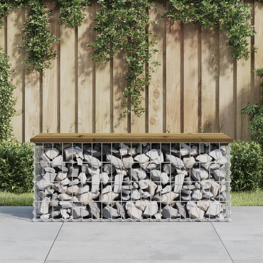 Garden Bench Gabion Design Impregnated Wood Pine