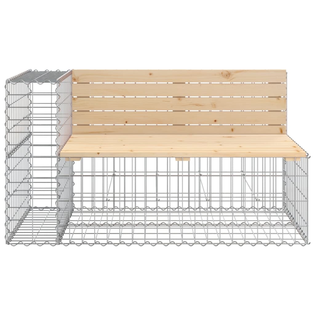 Garden Bench Gabion Design 244X71X65.5 Cm Solid Wood Pine