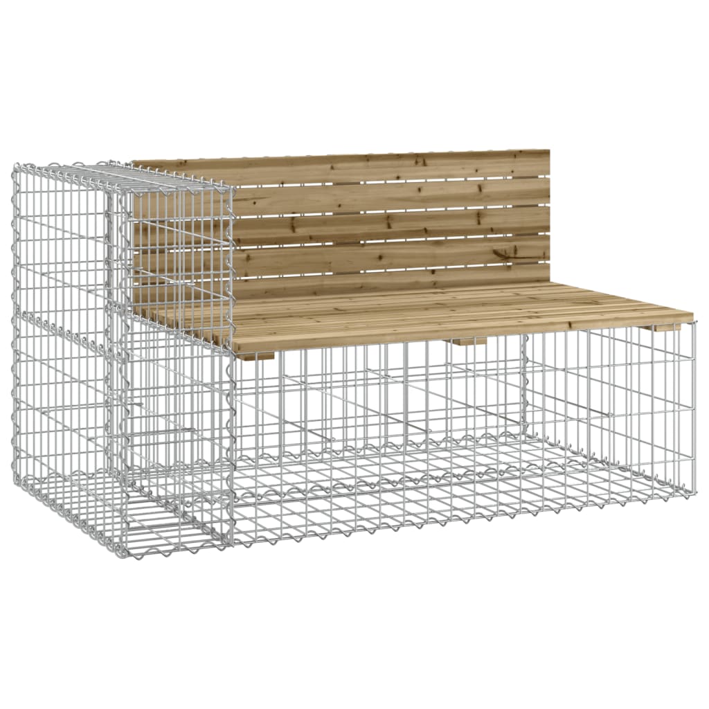 Garden Bench Gabion Design 244X71X65.5 Cm Impregnated Wood Pine