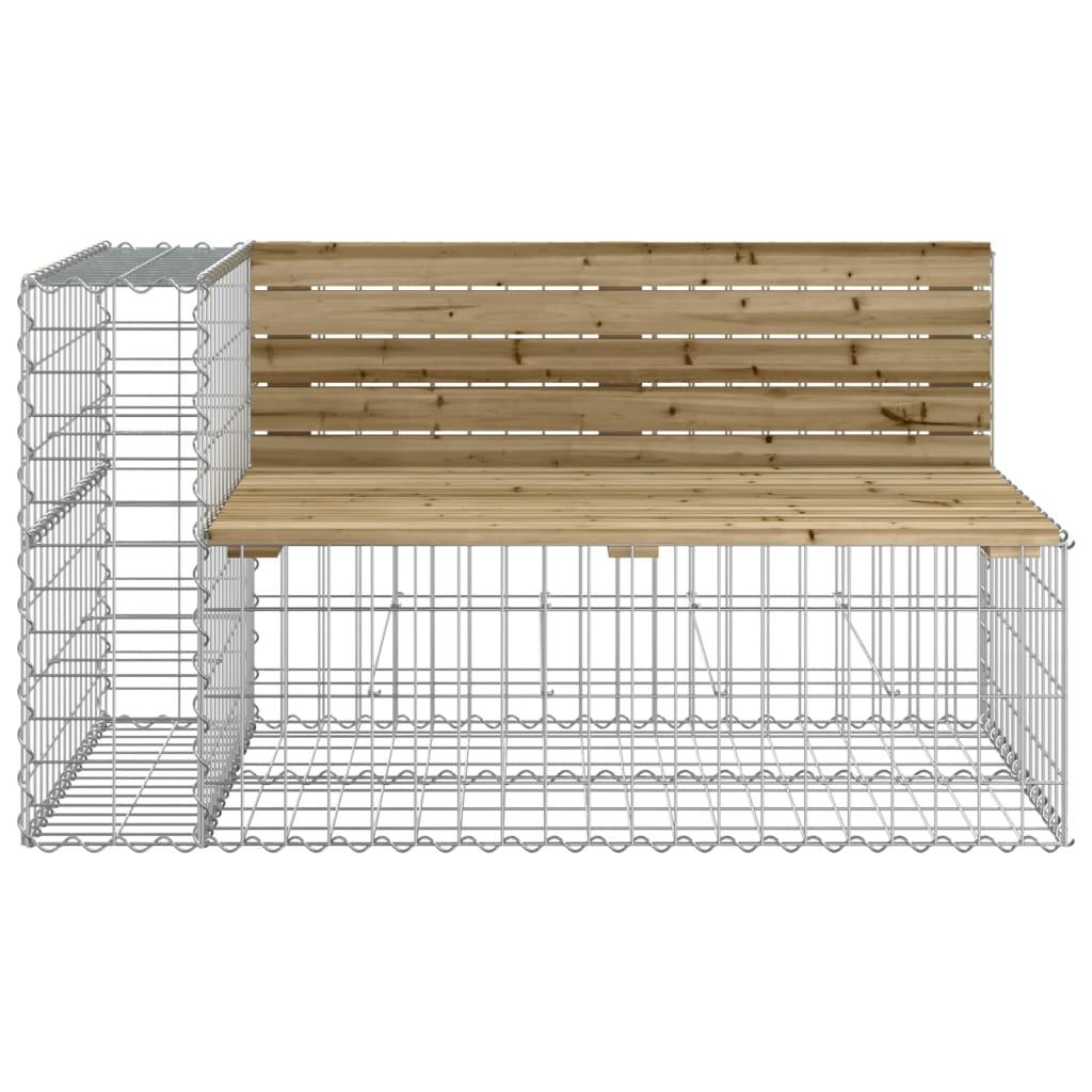 Garden Bench Gabion Design 244X71X65.5 Cm Impregnated Wood Pine