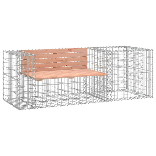 Garden Bench With Gabion Basket Solid Wood Douglas
