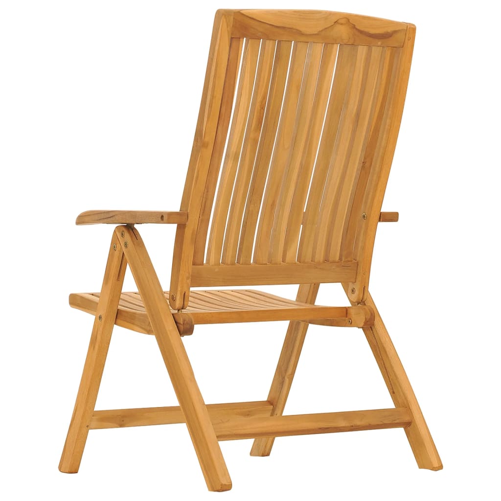 Reclining Garden Chairs With Cushions 4 Pcs Solid Wood Teak
