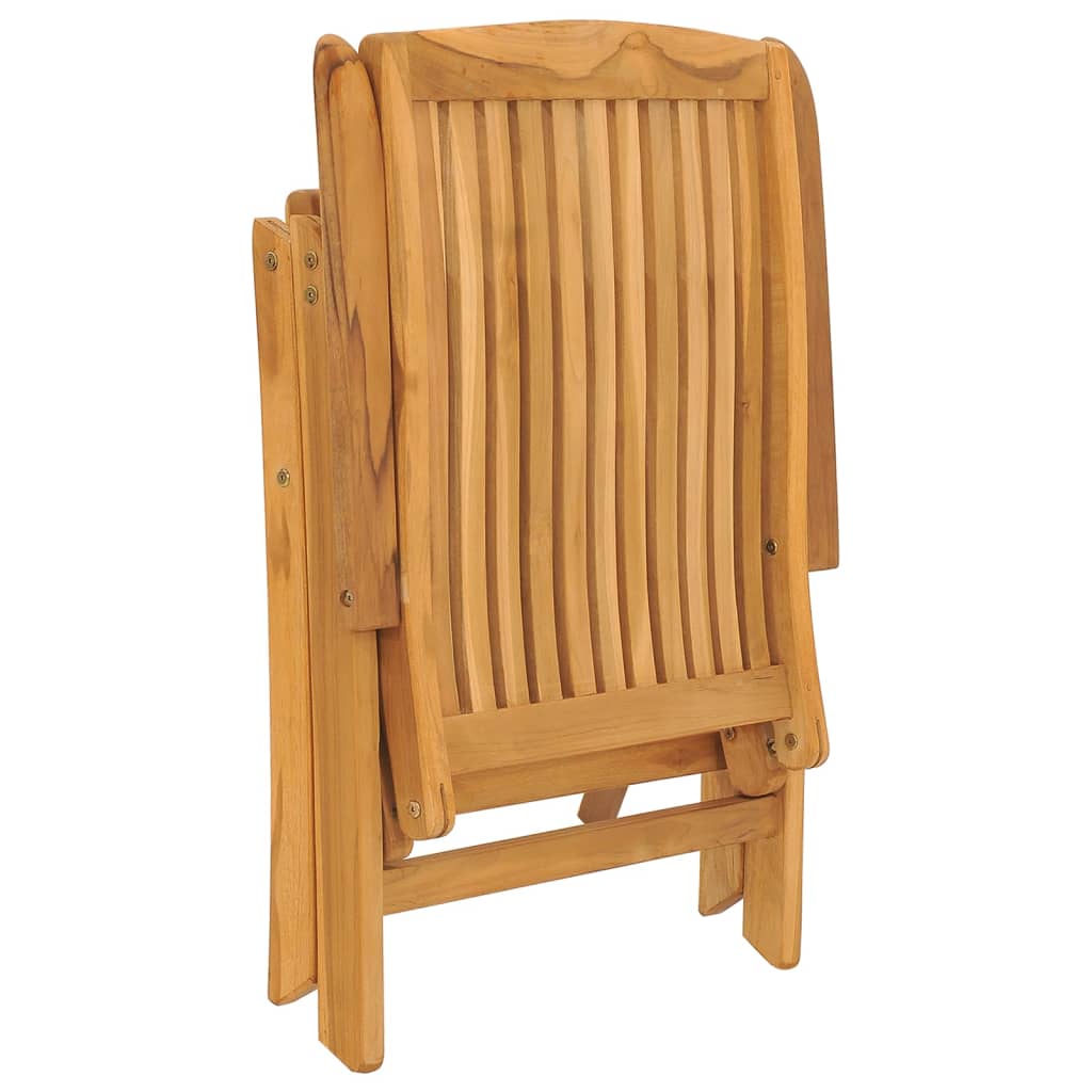 Reclining Garden Chairs With Cushions 4 Pcs Solid Wood Teak