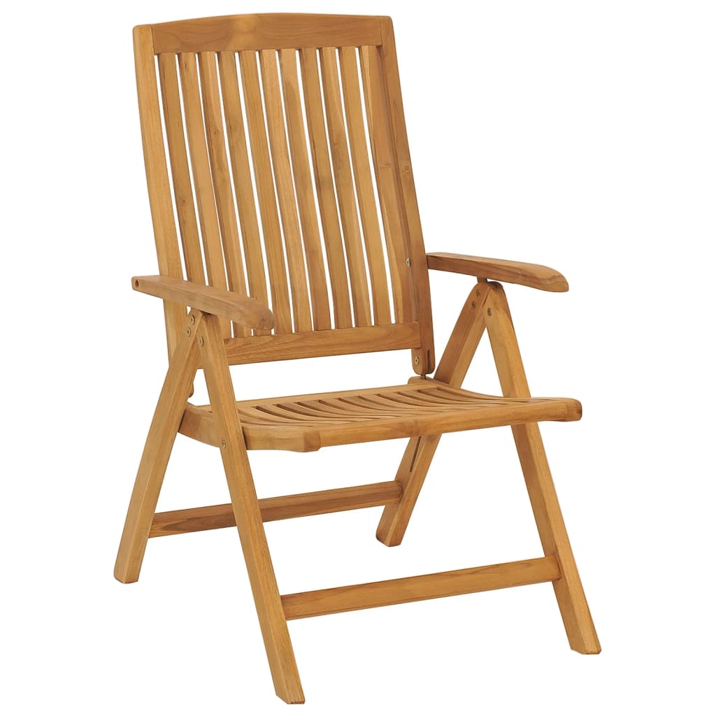 Reclining Garden Chairs With Cushions 4 Pcs Solid Wood Teak