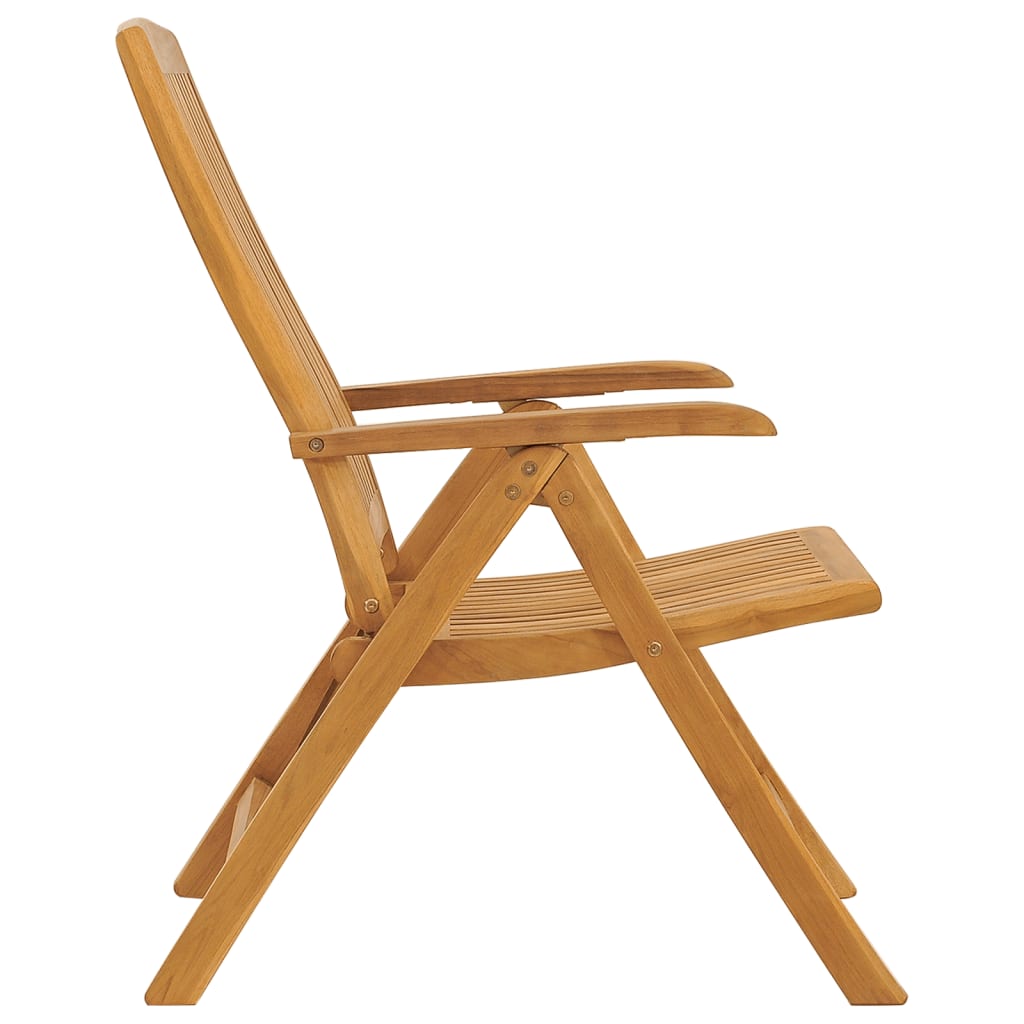 Reclining Garden Chairs With Cushions 4 Pcs Solid Wood Teak