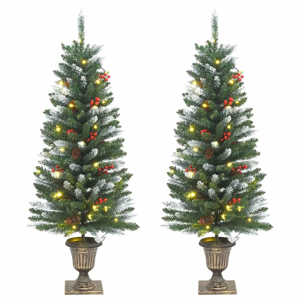 Artificial Christmas Trees 2 Pcs 100 Leds 120 Cm