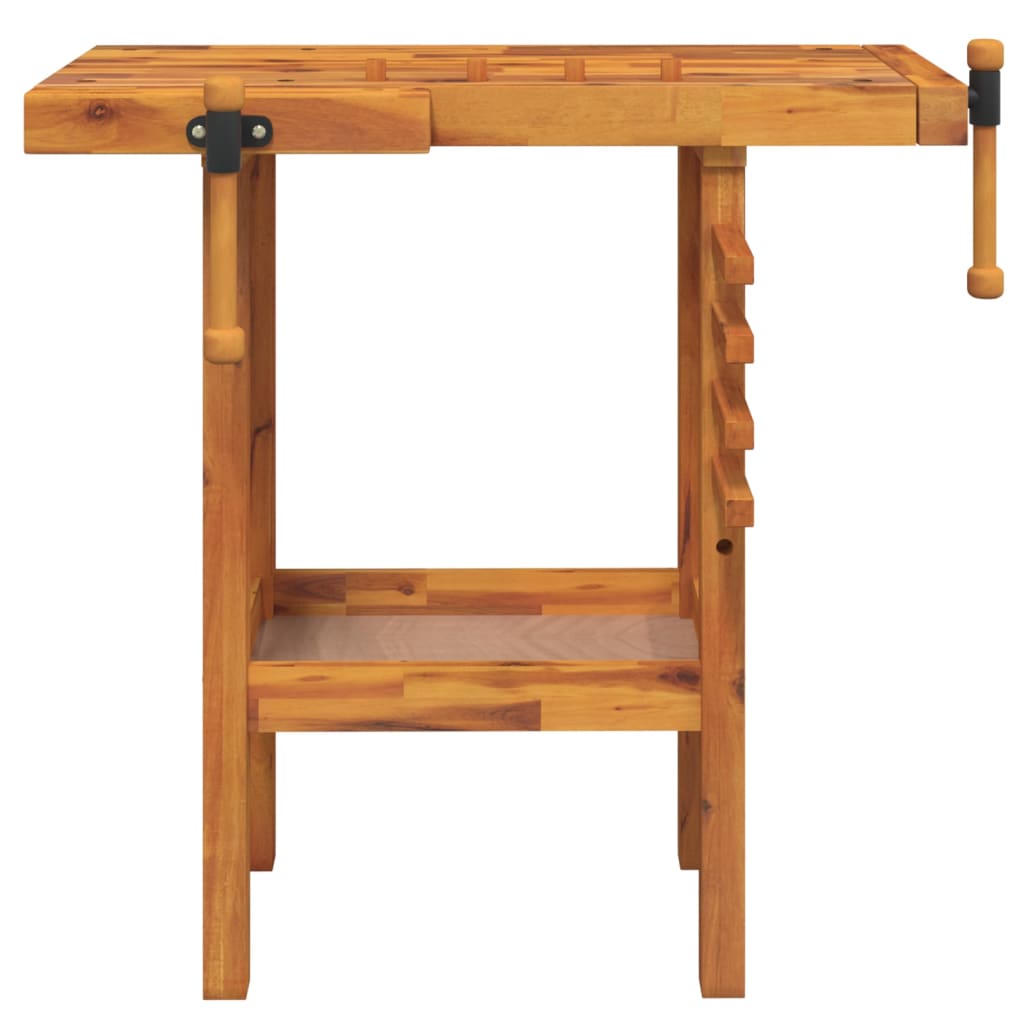 Workbench With Vices 92X48X83 Cm Solid Wood Acacia