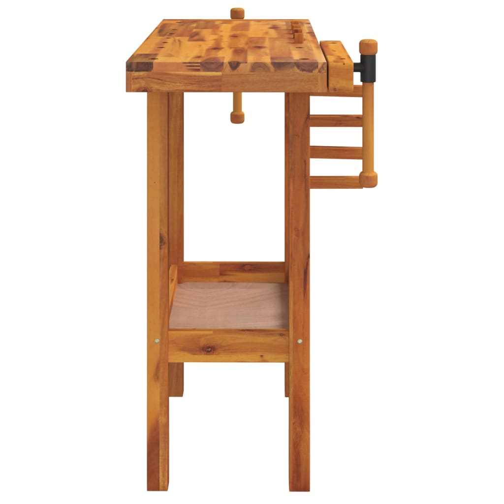 Workbench With Vices 92X48X83 Cm Solid Wood Acacia