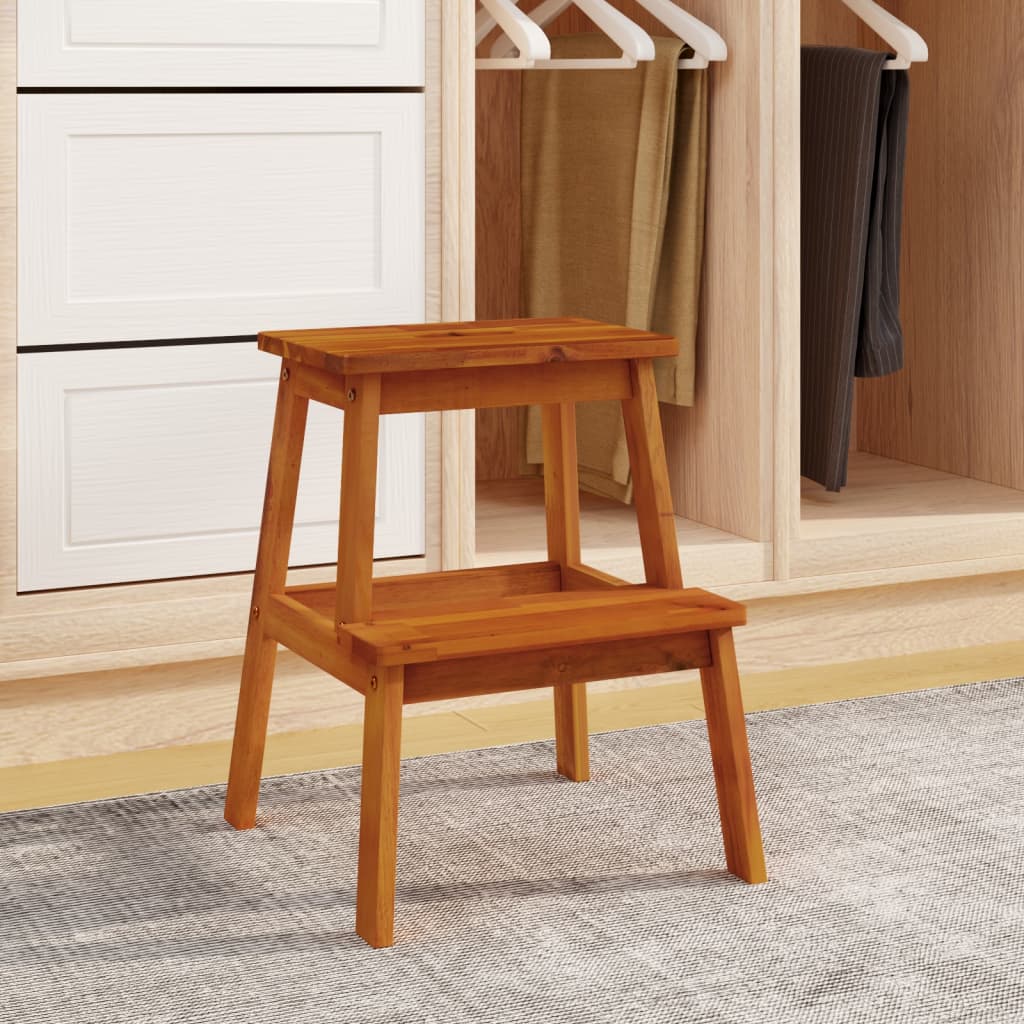2 Step Stool 40X38X50 Cm Solid Wood Acacia