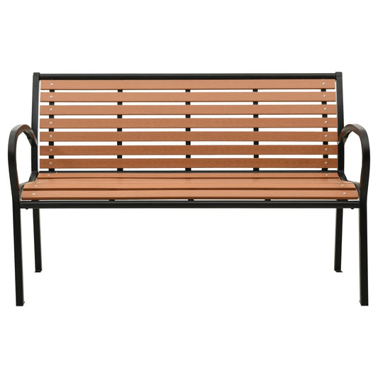 Garden Bench Black And 116 Cm Steel And Wpc