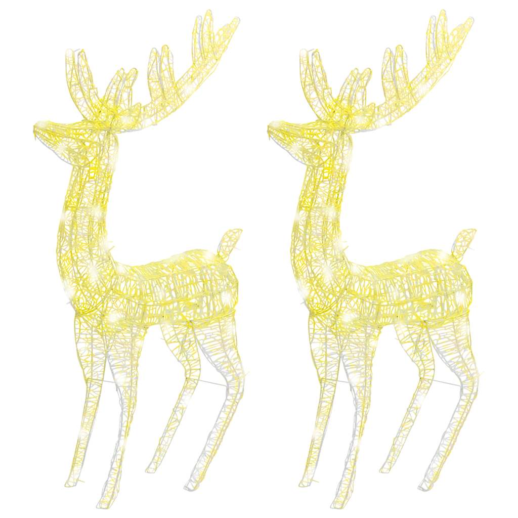 Xxl Acrylic Christmas Reindeers 250 Led 2 Pcs 180 Cm Warm White