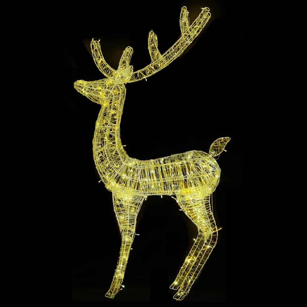 Xxl Acrylic Christmas Reindeers 250 Led 2 Pcs 180 Cm Warm White