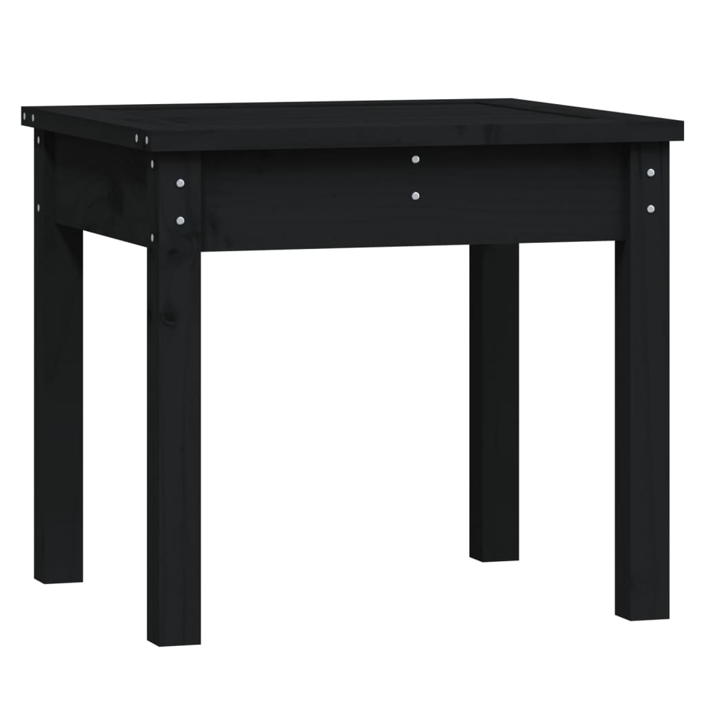 Garden Bench Black Solid Wood Pine