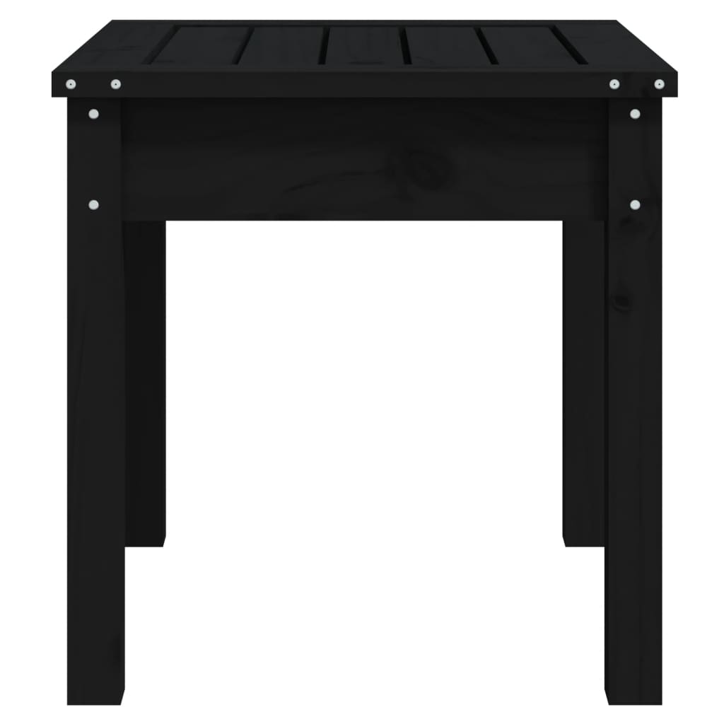 Garden Bench Black Solid Wood Pine