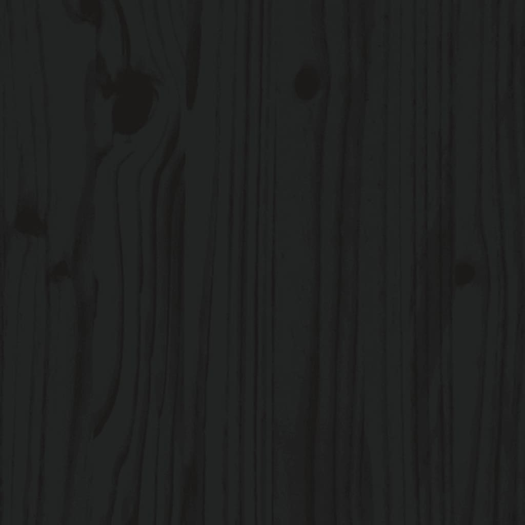 Garden Bench Black Solid Wood Pine