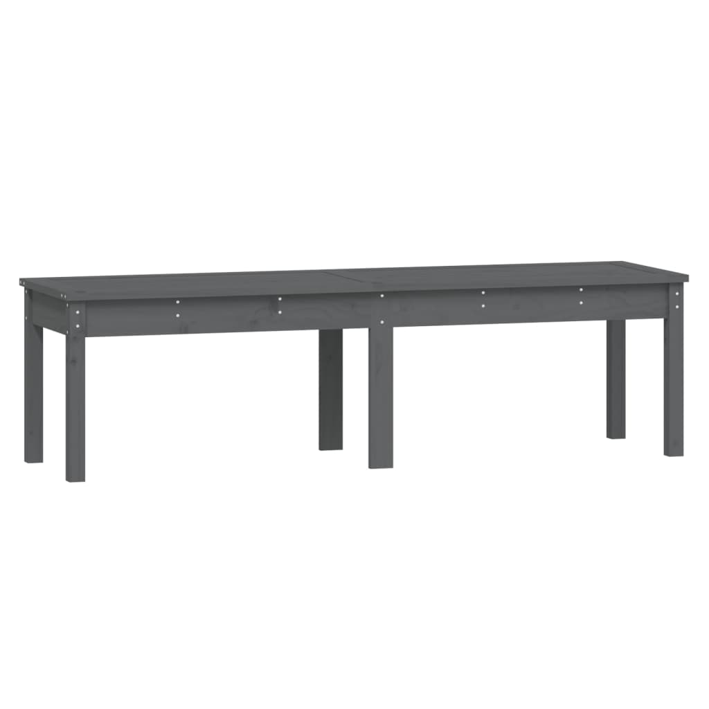 2-Seater Garden Bench Grey Solid Wood Pine