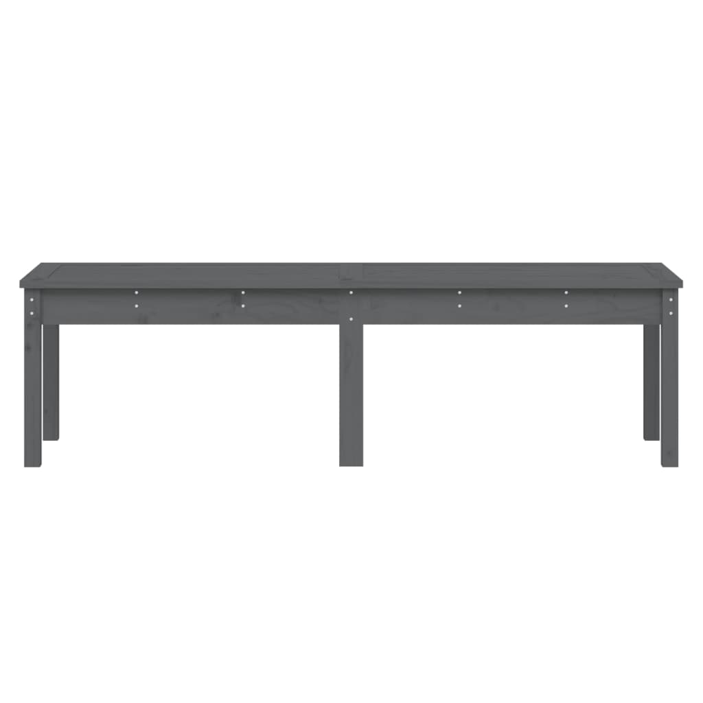 2-Seater Garden Bench Grey Solid Wood Pine