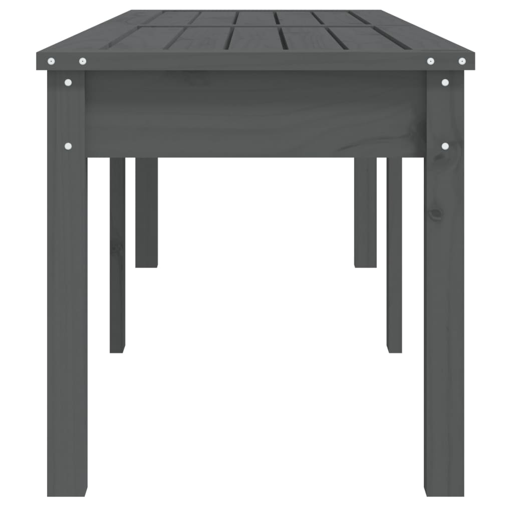 2-Seater Garden Bench Grey Solid Wood Pine