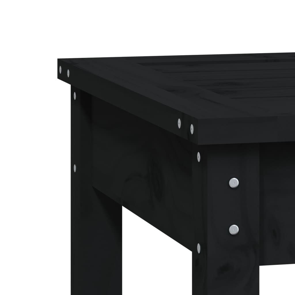 2-Seater Garden Bench Black Solid Wood Pine