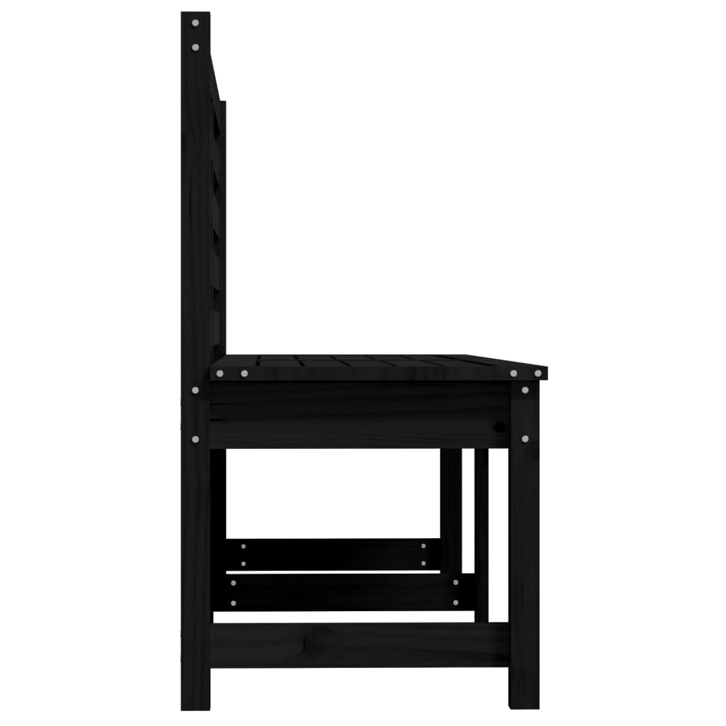 Garden Bench Black 157.5 Cm Solid Wood Pine