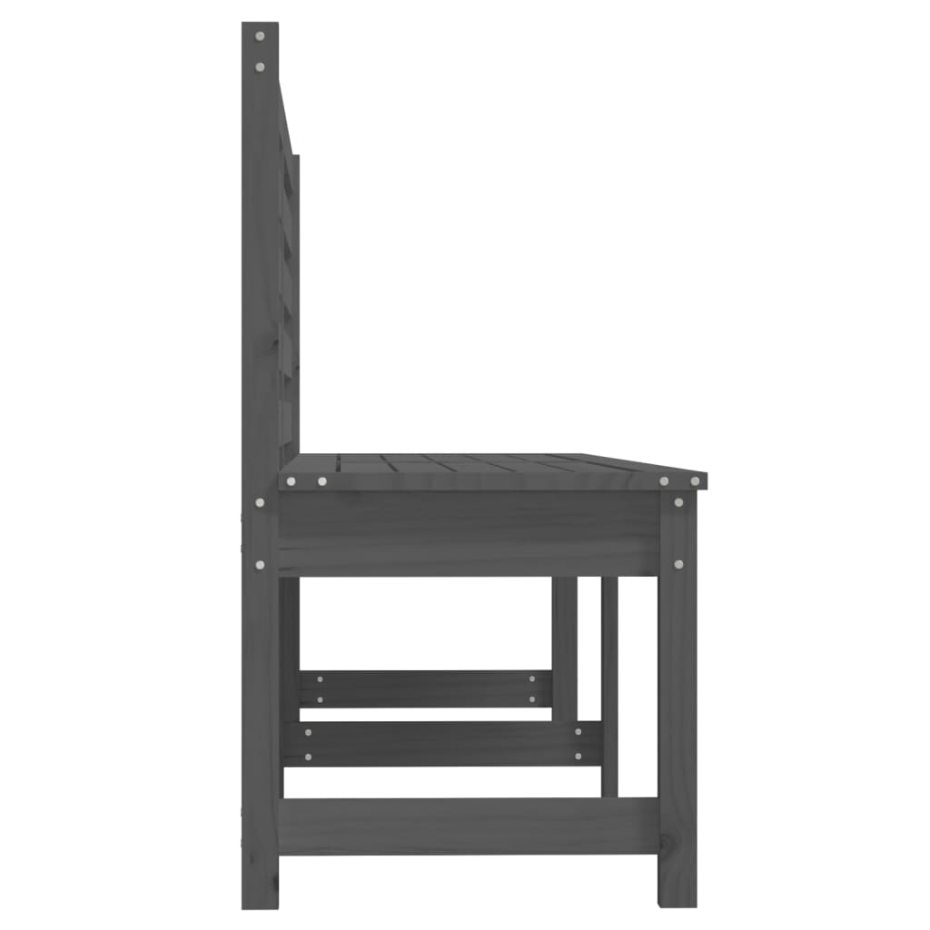 Garden Bench Grey 201.5 Cm Solid Wood Pine