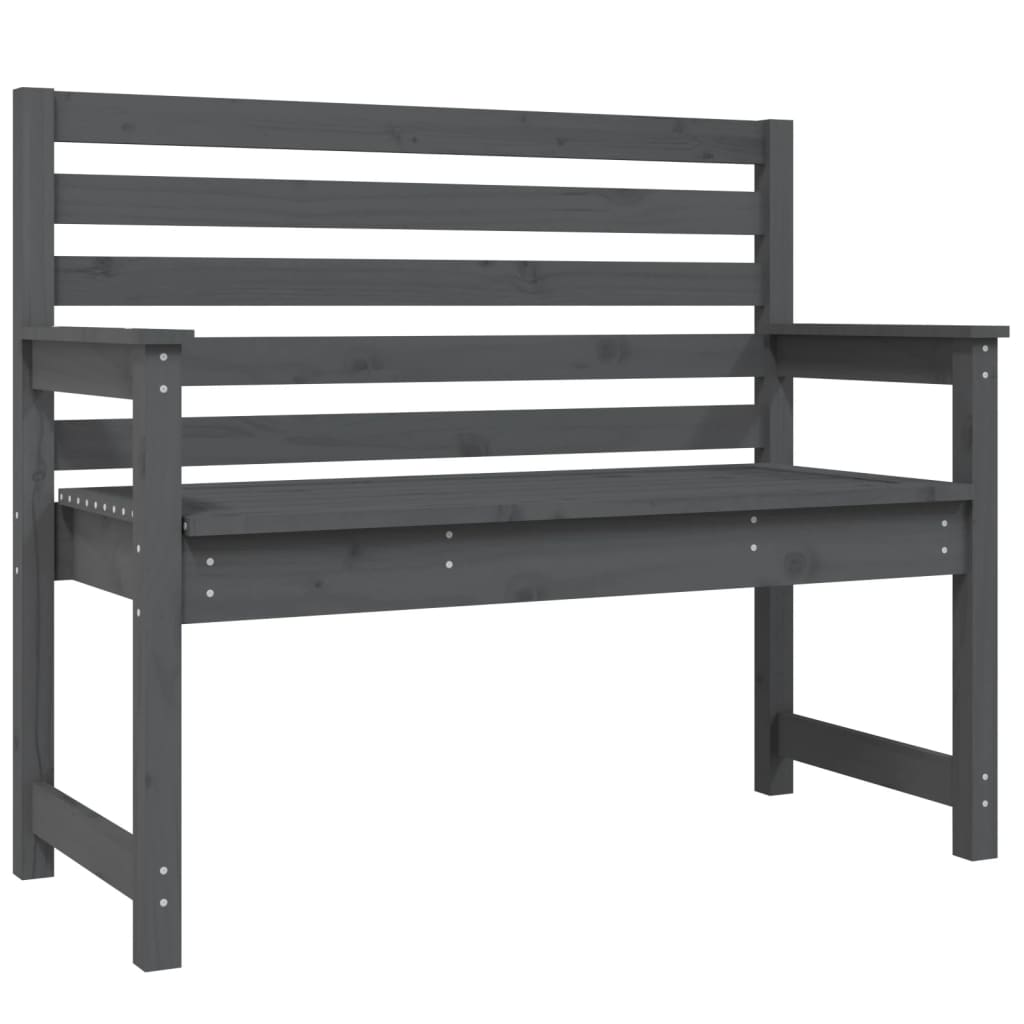 Garden Bench Grey Solid Wood Pine