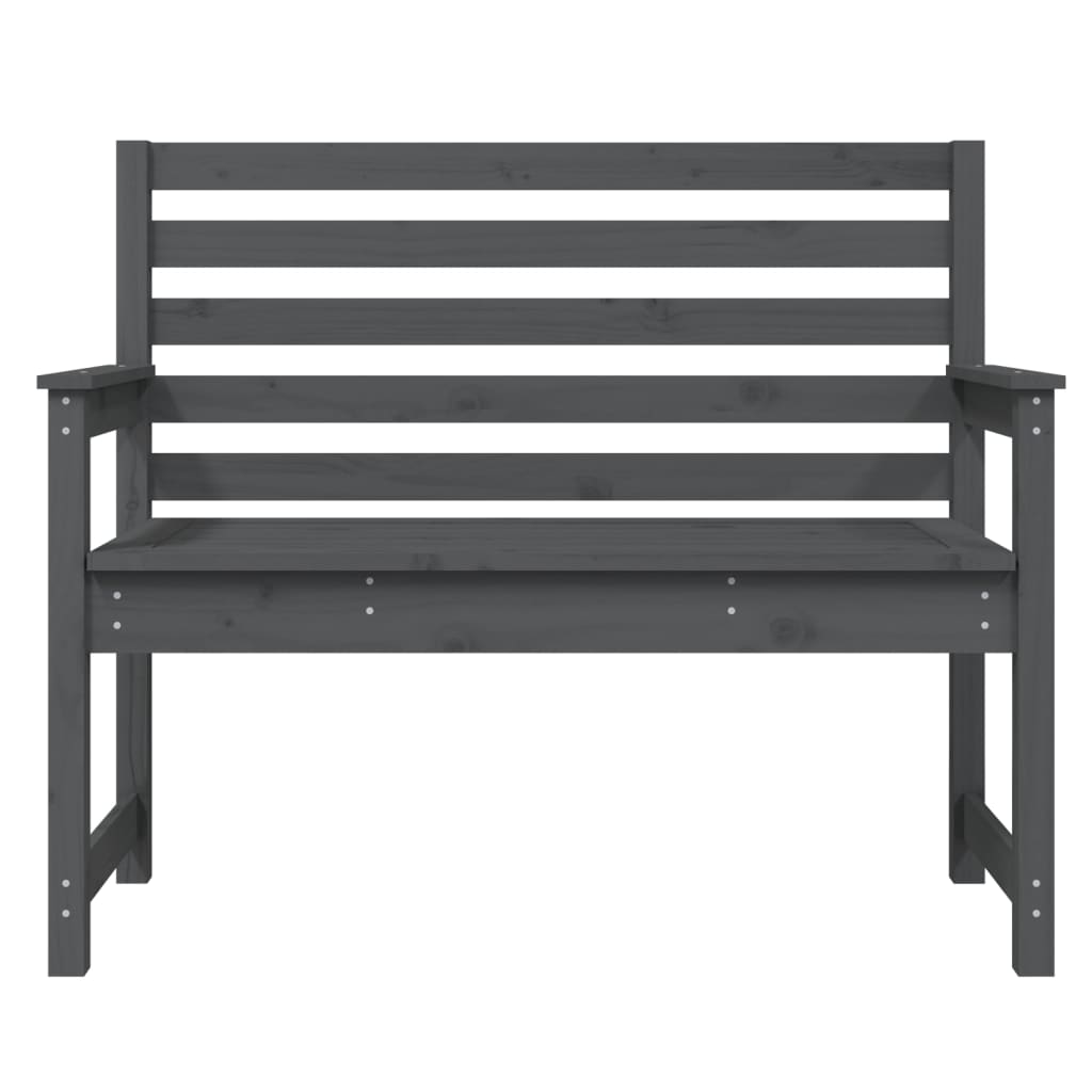 Garden Bench Grey Solid Wood Pine
