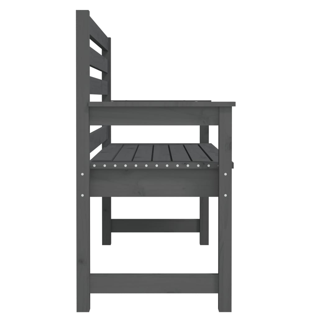 Garden Bench Grey Solid Wood Pine