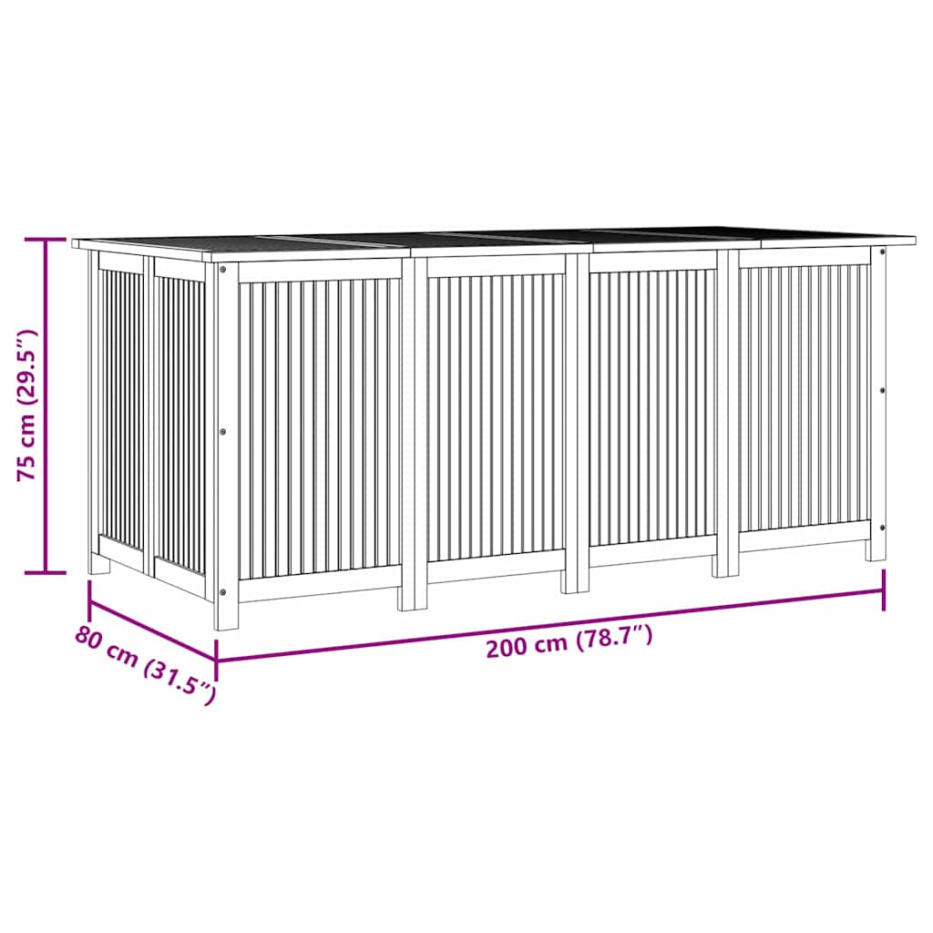 Garden Storage Box Solid Wood Acacia