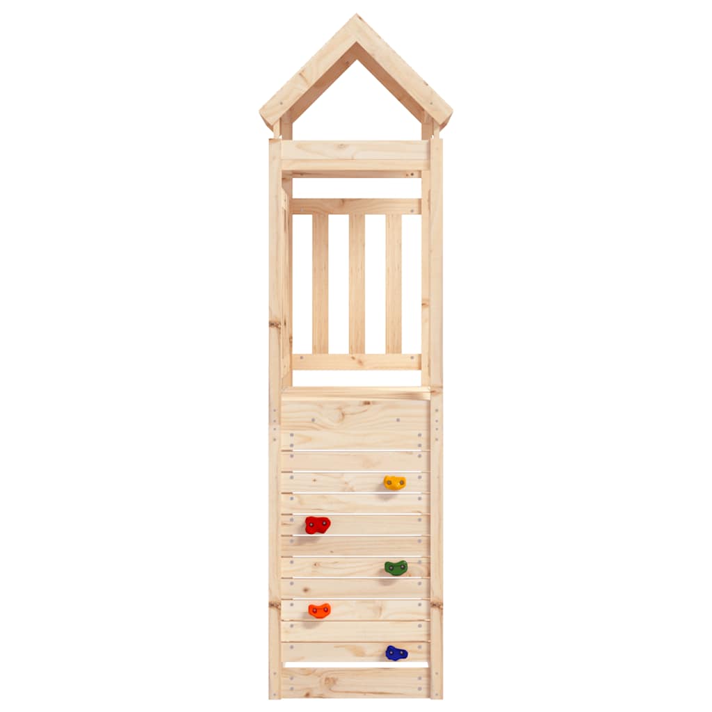 Play Tower With Rockwall 53X110.5X214 Cm Solid Wood Pine