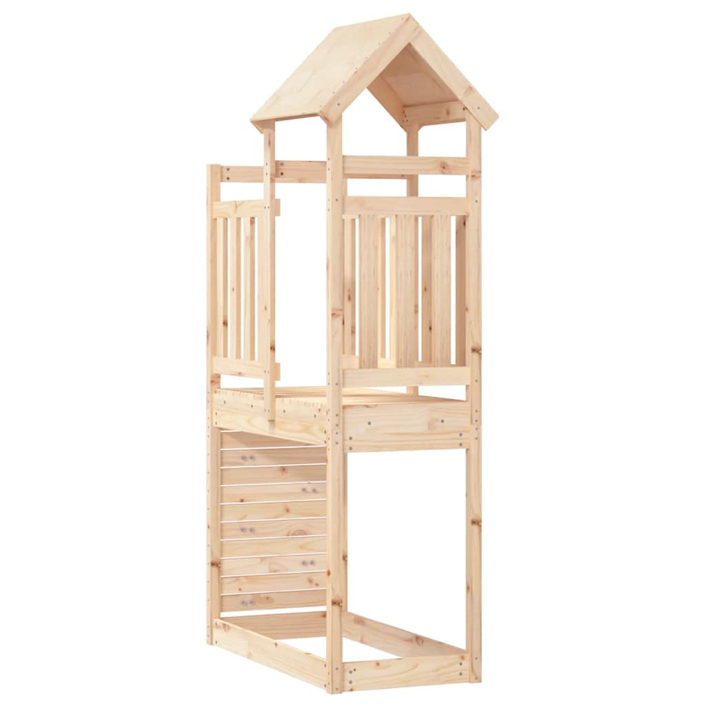 Play Tower With Rockwall 53X110.5X214 Cm Solid Wood Pine