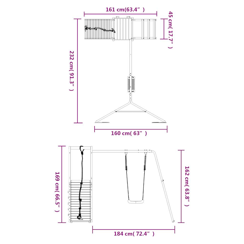 Outdoor Playset Solid Wood Douglas