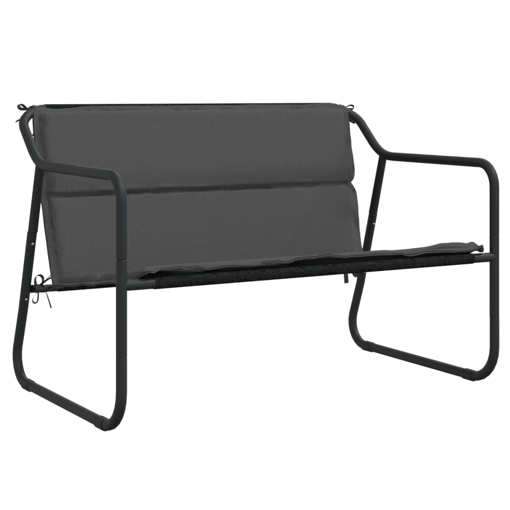 2-Seater Garden Bench With Cushion Anthracite Steel